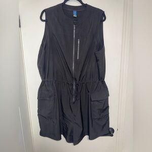 Black Sleeveless Zip-Up Dress